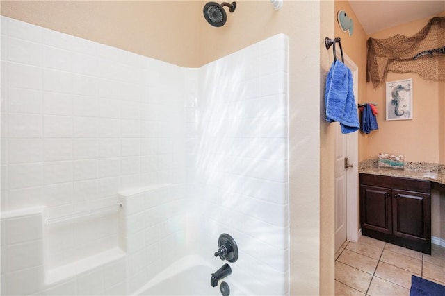 112 Tropical Breeze Ln, Aransas Pass, TX 78336 - bathroom with tile patterned floors, bathing tub / shower combination, and vanity