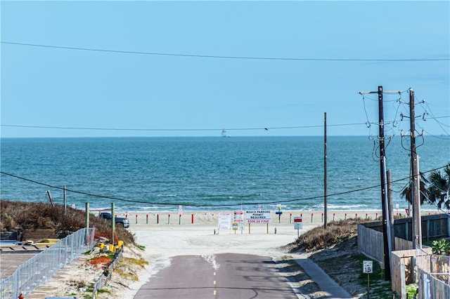 property view of water with fence