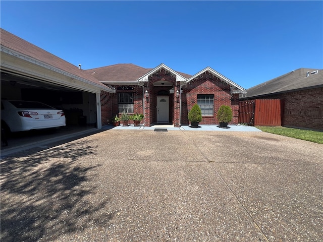 ranch-style home with a garage