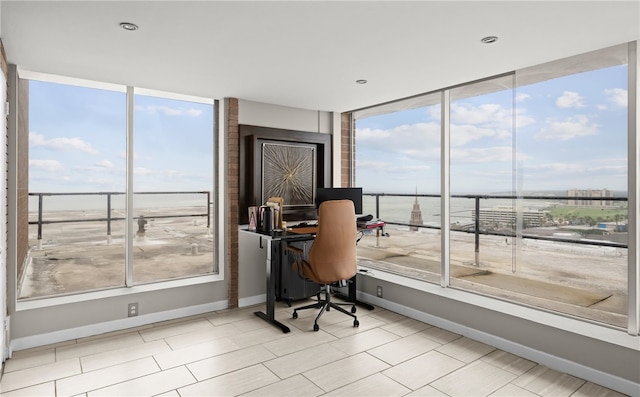 715 S Upper Broadway St Unit 1501, Corpus Christi, TX 78401 - office featuring floor to ceiling windows and recessed lighting