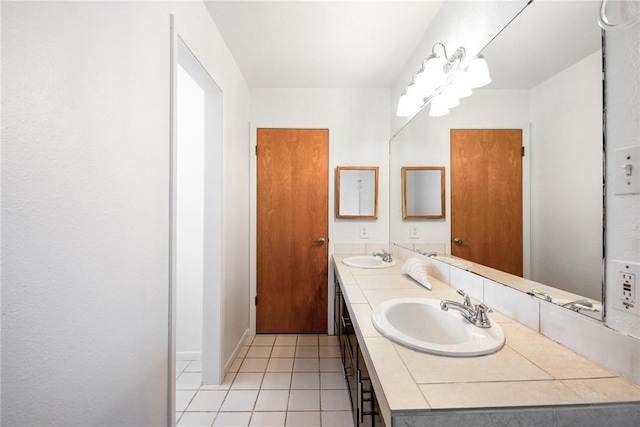 bathroom featuring vanity and tile patterned floors