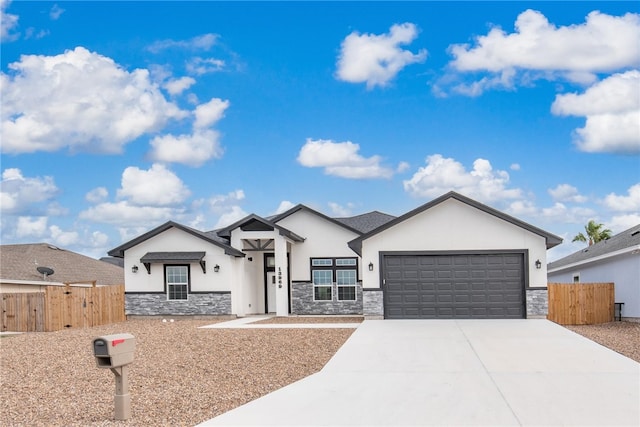 view of front of house with a garage