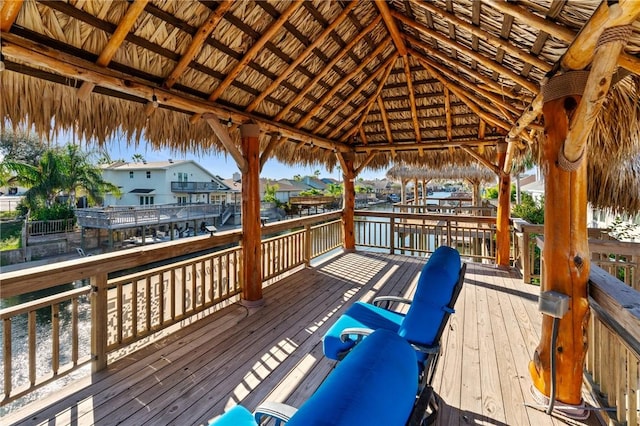 13845 Jolly Roger St, Corpus Christi, TX 78418 - wooden deck featuring a gazebo