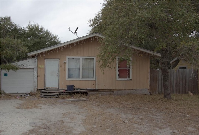 exterior space featuring a garage