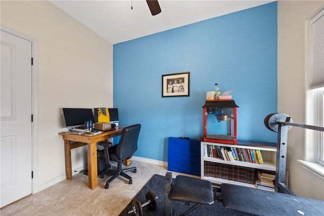 15229 Capstan St, Corpus Christi, TX 78418 - office with ceiling fan and baseboards
