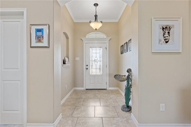 15229 Capstan St, Corpus Christi, TX 78418 - entryway with crown molding and light tile patterned floors