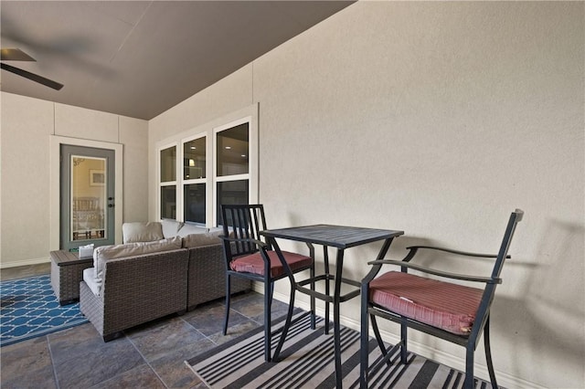 15229 Capstan St, Corpus Christi, TX 78418 - view of patio with an outdoor hangout area, a ceiling fan, and outdoor dining area