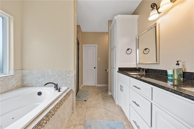 15229 Capstan St, Corpus Christi, TX 78418 - bathroom with vanity, a bath, and a stall shower