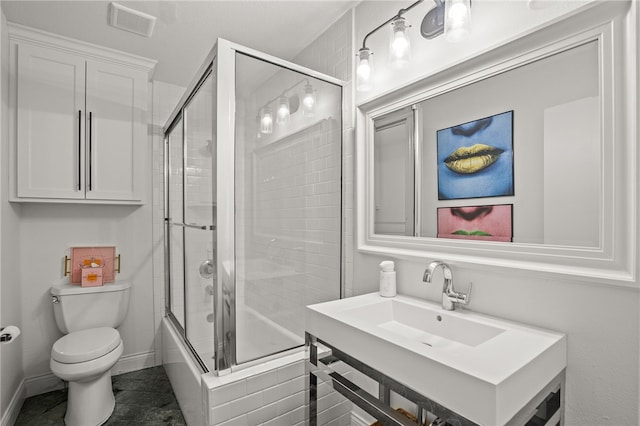 5418 Stonegate Way, Corpus Christi, TX 78411 - bathroom featuring vanity and combined bath / shower with glass door