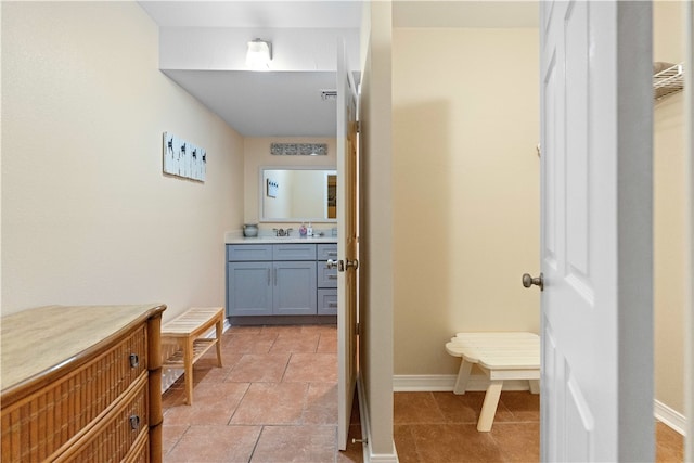 bathroom featuring vanity and tile patterned floors