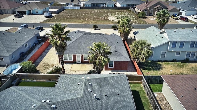 bird's eye view with a residential view