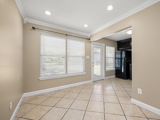 4546 Prescott St, Corpus Christi, TX 78416 - unfurnished room featuring ornamental molding, light tile patterned floors, and recessed lighting