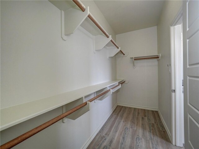 spacious closet featuring light wood-style floors