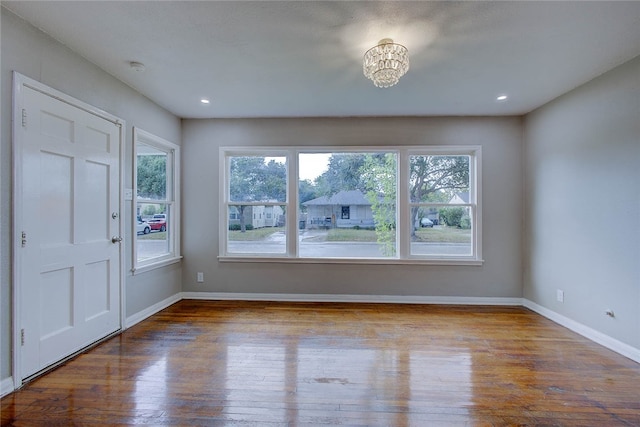 foyer with hardwood / wood-style floors