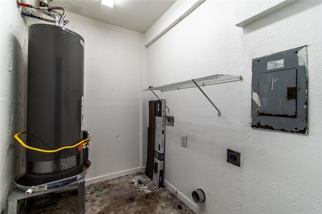 950 Susan Dr, Corpus Christi, TX 78412 - washroom with electric dryer hookup, gas water heater, and electric panel