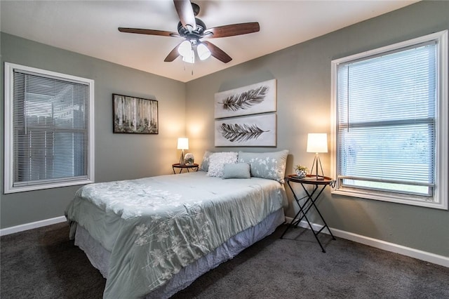 950 Susan Dr, Corpus Christi, TX 78412 - bedroom featuring baseboards, carpet flooring, and a ceiling fan