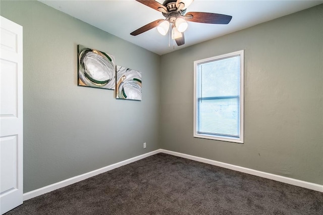 950 Susan Dr, Corpus Christi, TX 78412 - empty room with dark colored carpet, a ceiling fan, and baseboards