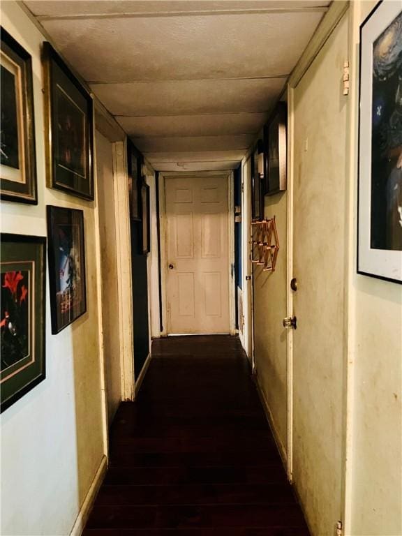 corridor featuring dark hardwood / wood-style floors