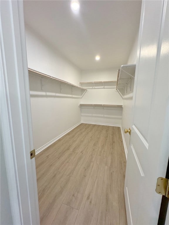 walk in closet featuring light wood-type flooring