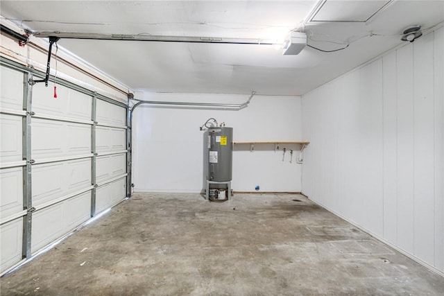 garage with electric water heater