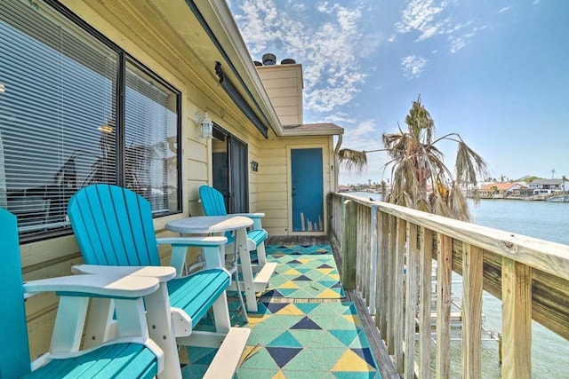 balcony with a water view