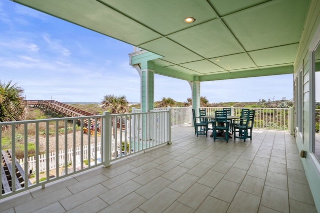 view of patio / terrace featuring a balcony