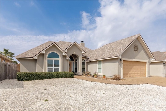 view of front facade with a garage