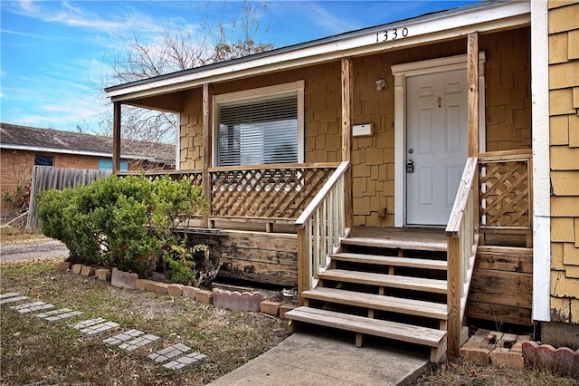 view of doorway to property