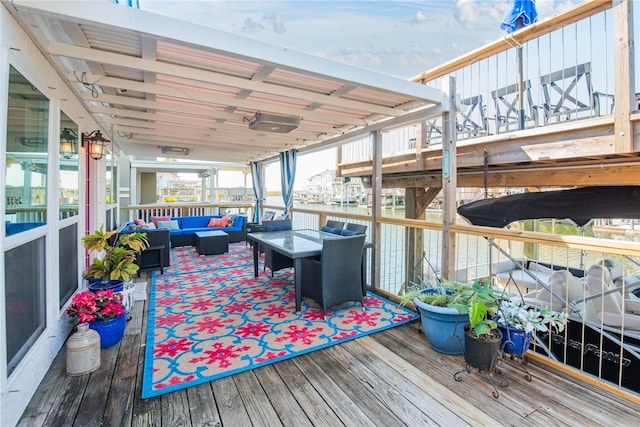 deck featuring an outdoor hangout area