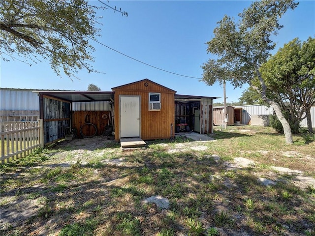 view of shed