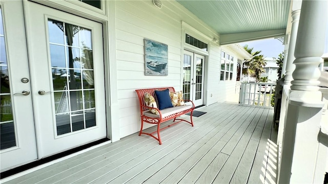 deck with a porch