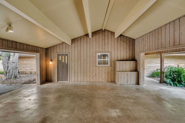 12308 Up River Rd, Corpus Christi, TX 78410 - garage featuring wood walls