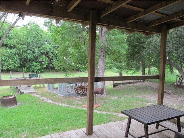 119 Horse Shoe Clf, Sandia, TX 78383 - deck featuring a yard