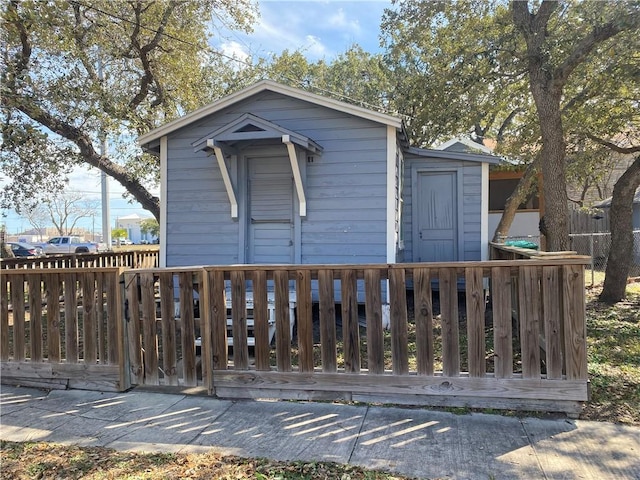 view of front of property with a deck