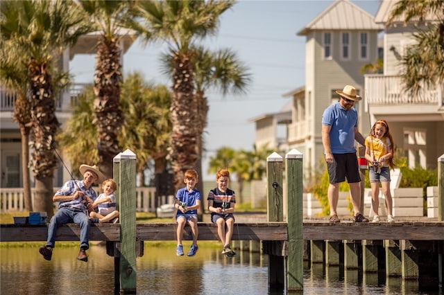 view of community featuring a water view