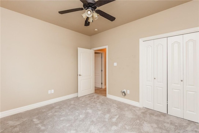 7510 Beau Terre, Corpus Christi, TX 78414 - unfurnished bedroom with carpet flooring, a closet, baseboards, and ceiling fan