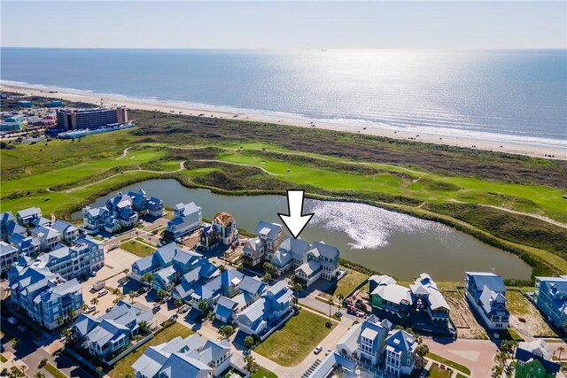 144 Sunrise Ave, Port Aransas, TX 78373 - drone / aerial view of waterfront with a beach