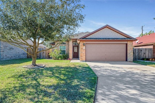 126 Whistlers Cove Rd, Rockport, TX 78382 - ranch-style home featuring a garage, concrete driveway, and brick siding