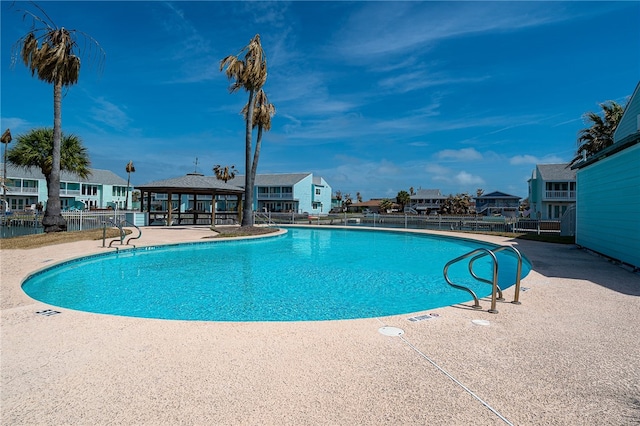 view of pool featuring a patio area and a gazebo