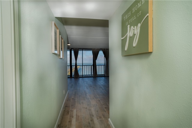 4334 E Ocean Dr Unit 306, Corpus Christi, TX 78404 - hall with baseboards and wood finished floors