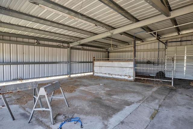 garage featuring metal wall