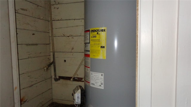 utility room with water heater
