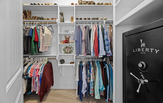 spacious closet with carpet flooring