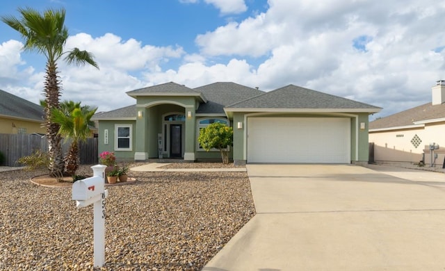 view of front facade with a garage