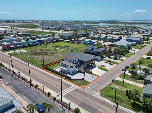 514 Royal Palm Dr, Port Aransas, TX 78373 - aerial view of residential area with a large body of water and property boundaries highlighted