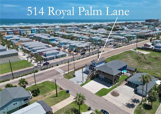 514 Royal Palm Dr, Port Aransas, TX 78373 - aerial perspective of suburban area with a nearby body of water