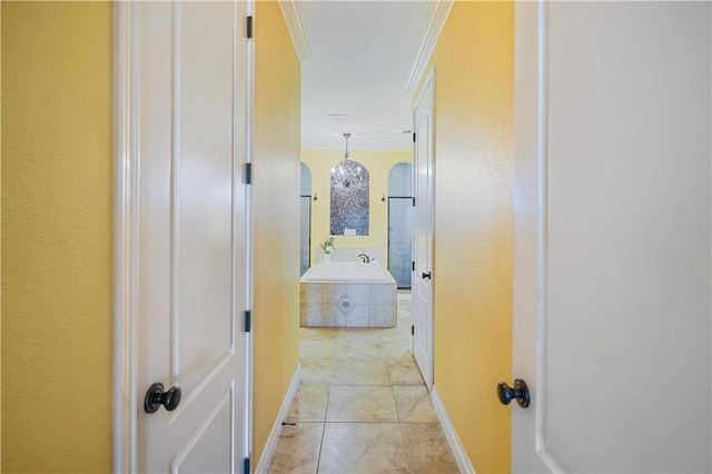 8401 Lago Vista Dr, Corpus Christi, TX 78414 - hall featuring baseboards and arched walkways