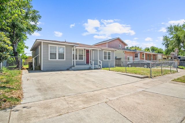 view of single story home