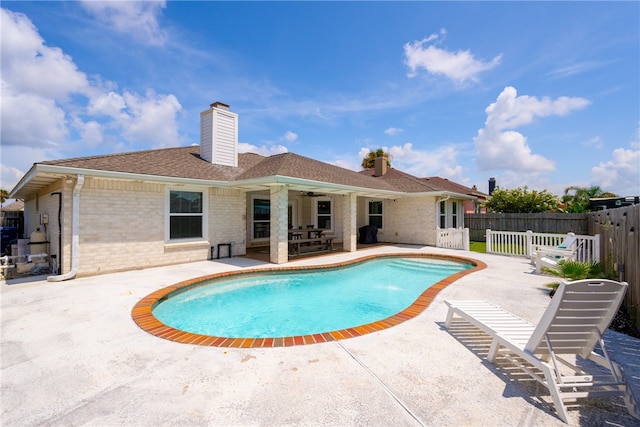 15822 Portillo Dr, Corpus Christi, TX 78418 - view of pool with a patio area and ceiling fan
