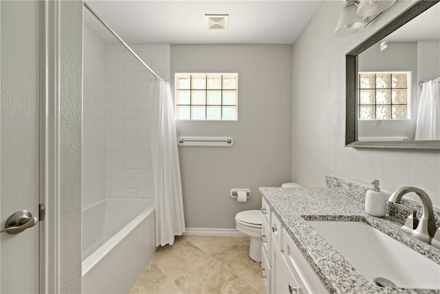 15822 Portillo Dr, Corpus Christi, TX 78418 - full bath with vanity, shower / bathtub combination with curtain, and tile patterned flooring